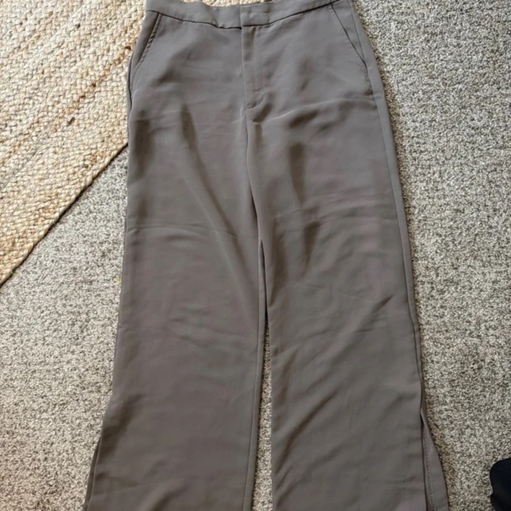 High-Rise Wide Leg Pants in Taupe